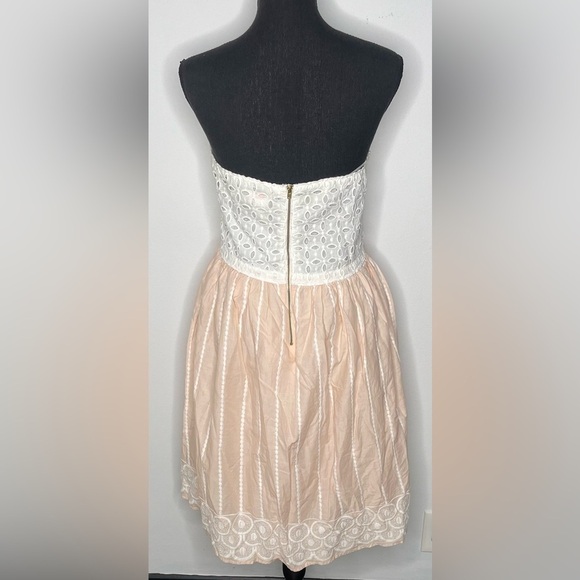 H&M Strapless Dress in White and Peach - Picture 3 of 8